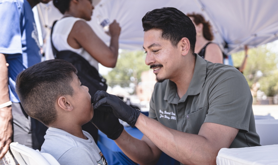 Dr Diaz treating a young boy