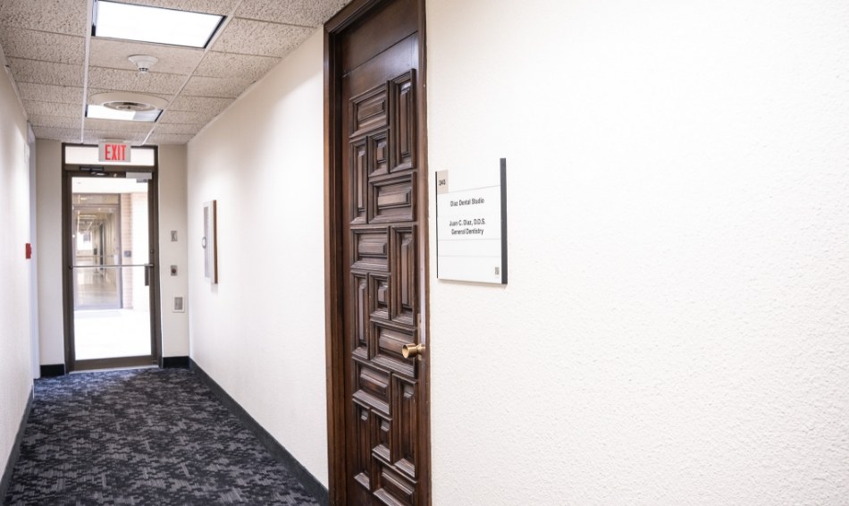 Hallway door of dental office